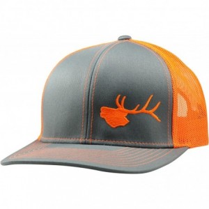 Baseball Caps Trucker Hat - Bugling Elk - Graphite/Orange - CE183G6Y9I5 $29.12