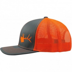 Baseball Caps Trucker Hat - Bugling Elk - Graphite/Orange - CE183G6Y9I5 $29.12