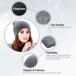 Skullies & Beanies Winter Beanie Hat Warm Knit Hats Acrylic Knit Cuff Beanie Cap for Women & Men - Grey-2 - C718K6CC76D $17.51