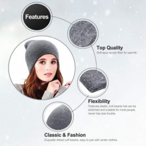 Skullies & Beanies Winter Beanie Hat Warm Knit Hats Acrylic Knit Cuff Beanie Cap for Women & Men - Grey-2 - C718K6CC76D $11.03