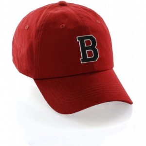 Baseball Caps Customized Letter Intial Baseball Hat A to Z Team Colors- Red Cap White Black - Letter B - CG18ESACZN6 $12.38