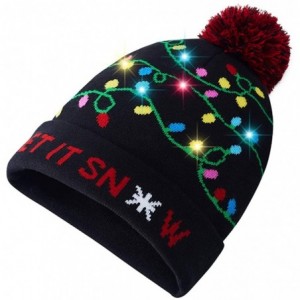 Skullies & Beanies Unisex Ugly LED Christmas Hat Novelty Colorful Light-up Stylish Knitted Sweater Xmas Party Beanie Cap(6 Li...