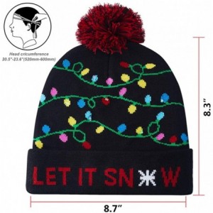 Skullies & Beanies Unisex Ugly LED Christmas Hat Novelty Colorful Light-up Stylish Knitted Sweater Xmas Party Beanie Cap(6 Li...