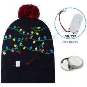 Skullies & Beanies Unisex Ugly LED Christmas Hat Novelty Colorful Light-up Stylish Knitted Sweater Xmas Party Beanie Cap(6 Li...