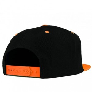 Baseball Caps Queen Embroidered Flat Bill 2-Tone Ball Cap - Black Orange - CI18D5H4T3S $21.43