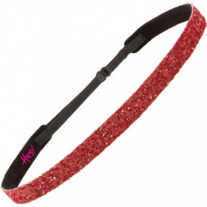 Headbands Women's Adjustable NO Slip Skinny Bling Glitter Headband - Ruby Red - CP11VD078V7 $21.12