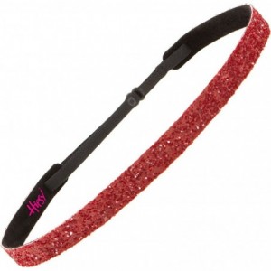 Headbands Women's Adjustable NO Slip Skinny Bling Glitter Headband - Ruby Red - CP11VD078V7 $7.53