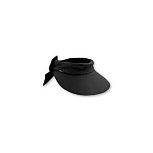 Visors Women's Visor Hat With Big Brim - Black - CE119KIRU1R $20.79