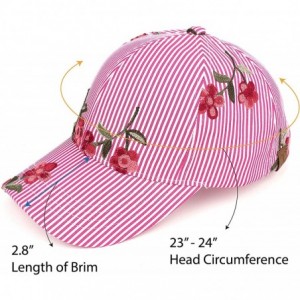 Baseball Caps Hatsandscarf Exclusives Oriental Flower Geometric Pattern Baseball Cap (BA-740-1) - Poplin-pink - CZ18R2EN8Q8 $...