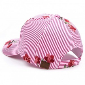 Baseball Caps Hatsandscarf Exclusives Oriental Flower Geometric Pattern Baseball Cap (BA-740-1) - Poplin-pink - CZ18R2EN8Q8 $...