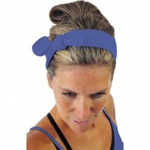 Headbands Removable Bow Training Headband - No Slip - No Sweat- Savoia Royal Blue - Savoia Royal Blue - C312I8WPH1F $9.47