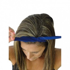 Headbands Removable Bow Training Headband - No Slip - No Sweat- Savoia Royal Blue - Savoia Royal Blue - C312I8WPH1F $9.47