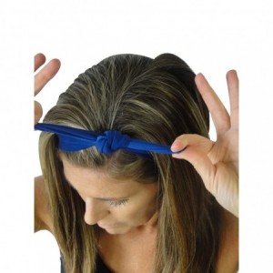 Headbands Removable Bow Training Headband - No Slip - No Sweat- Savoia Royal Blue - Savoia Royal Blue - C312I8WPH1F $9.47