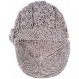 Skullies & Beanies Womens Winter Visor Cap Beanie Hat Wool Blend Lined Crochet Decoration - Beige Flower - C512O35C2HN $34.46