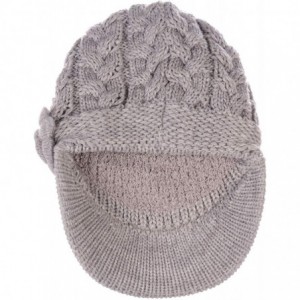 Skullies & Beanies Womens Winter Visor Cap Beanie Hat Wool Blend Lined Crochet Decoration - Beige Flower - C512O35C2HN $13.79