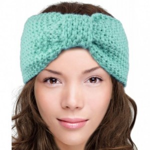 Headbands Women's Winter Knit Headband - Bow - Green - C412OCD3AGN $11.87