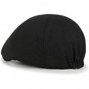 Newsboy Caps Washed Cotton Flat Cap Cabbie Hat Gatsby Ivy Irish Hunting Newsboy Stretch Big Hat - Black - C4119BSJWIZ $22.38