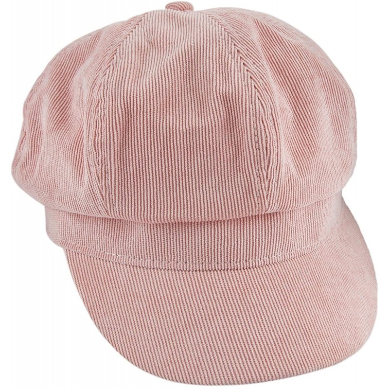 Newsboy Caps Newsboy Hat-Plain Cabbie Visor Beret Gatsby Ivy Caps for Women - C-pink(corduroy) - CC188G22GC6 $11.08