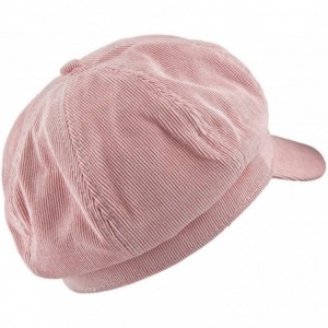 Newsboy Caps Newsboy Hat-Plain Cabbie Visor Beret Gatsby Ivy Caps for Women - C-pink(corduroy) - CC188G22GC6 $11.08