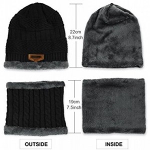 Skullies & Beanies Winter Knitting Beanie Toboggan winter - Black - CS1887KGINN $9.15