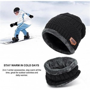 Skullies & Beanies Winter Knitting Beanie Toboggan winter - Black - CS1887KGINN $9.15