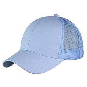 Baseball Caps Ponytail Baseball Hat Ponycap Adjustable Trucker Style Messy High Bun Cap Mesh Plain Cap Dad Hat for Women - Bl...