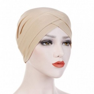 Skullies & Beanies Muslim Ruffle Fashion Headbands - Beige - CW18TMYK2HY $9.51