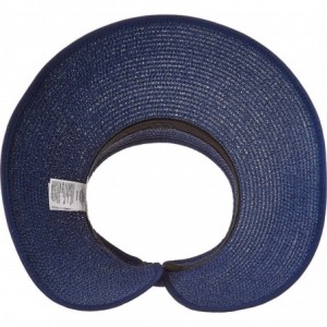 Visors Women's Wide Brim Straw Sun Visor - Navy - C518WMRMMHY $14.28