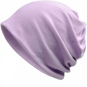 Skullies & Beanies Unisex Sleep Hat Soft Cotton Beanie Street Dancer Cap Watch Hat - Light Purple - C1189I9XA6O $7.62