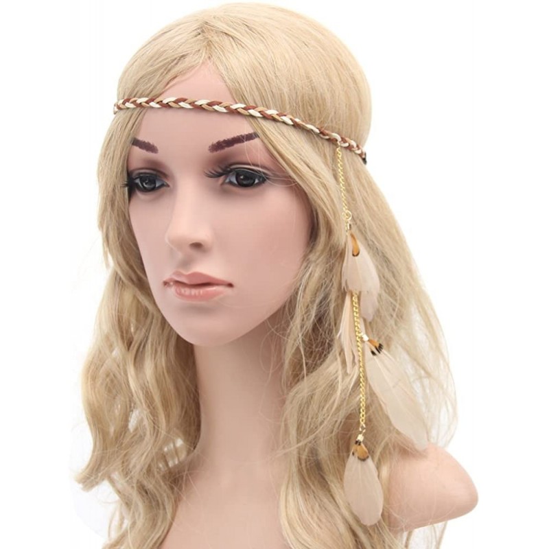 Headbands Indian Hippie Feather Tassels Headband Bohemia Style Headdress - 6 - CJ12KB5HUFN $16.18