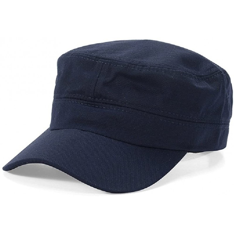 Baseball Caps Men Cotton Flat Top Hat Army Millitary Corps Hat Baseball Cap Women - Blue - CS184GEGQ2D $7.07