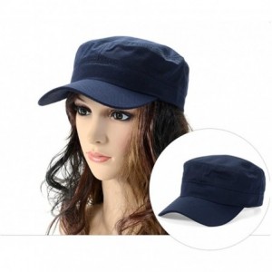 Baseball Caps Men Cotton Flat Top Hat Army Millitary Corps Hat Baseball Cap Women - Blue - CS184GEGQ2D $7.07