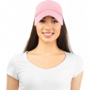 Baseball Caps Trucker Hat Mesh Cap Solid Colors Lightweight with Adjustable Strap Small Braid - Light Pink - CK119512PRD $9.45