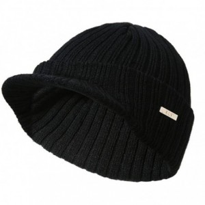 Skullies & Beanies Men Women Knit Hats Baggy Winter Warm Wool Crochet Ski Beanie Skull Slouchy Cap - Black - C818H33E5T4 $16.64