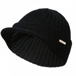 Skullies & Beanies Men Women Knit Hats Baggy Winter Warm Wool Crochet Ski Beanie Skull Slouchy Cap - Black - C818H33E5T4 $7.65