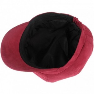 Newsboy Caps Newsboy Cap for Women 8 Panel Ivy Cabbie Beret Visor Brim Hat with Elastic Back - Red - CP18QCWK400 $9.08