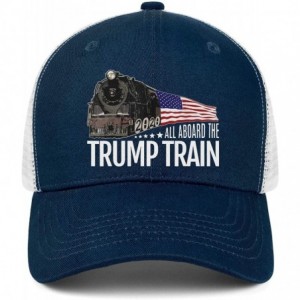 Baseball Caps Trump Train 2020 American Fl-ag Hat Men's Baseball Cap Adjustable Mesh Cap - Dark Blue - CW18UC584I4 $11.32