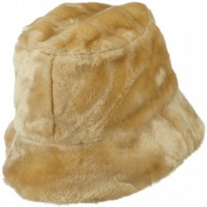 Bucket Hats Faux Fur Large Brim Bucket Hat - Beige - CP11NY3CBD1 $17.62