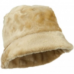 Bucket Hats Faux Fur Large Brim Bucket Hat - Beige - CP11NY3CBD1 $17.62