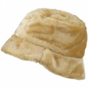 Bucket Hats Faux Fur Large Brim Bucket Hat - Beige - CP11NY3CBD1 $17.62