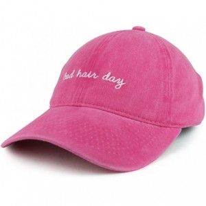 Baseball Caps Bad Hair Day Embroidered Unstructured Washed Cotton Baseball Dad Cap - Fuchsia - CK1877KGWG9 $21.10