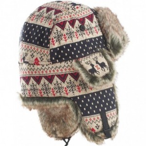 Bomber Hats Unisex Winter Knit Russian Ushanka Cossack Trapper Pilot Aviator Cap Hat - Red - CB127F3BCLH $32.41