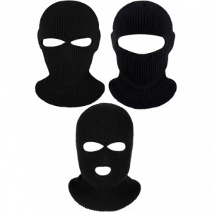 Balaclavas 3 Pieces Knit Full Face Cover Winter Balaclava Face Mask Thermal Ski Mask for Adult - C418AQ6OUGE $18.95