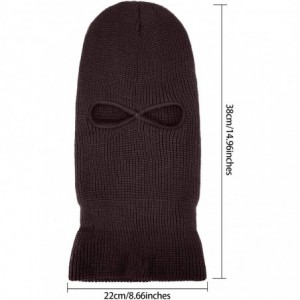 Balaclavas 3 Pieces Knit Full Face Cover Winter Balaclava Face Mask Thermal Ski Mask for Adult - C418AQ6OUGE $18.95