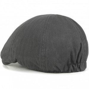 Newsboy Caps Washed Cotton Flat Cap Cabbie Hat Gatsby Ivy Irish Hunting Newsboy Stretch Big Hat - Charcoal - CH12KS6W04V $19.23