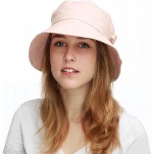 Sun Hats Light Weight Packable Women's Wide Brim Sun Bucket Hat - Perrine-coral - CX18GQOLXND $29.83