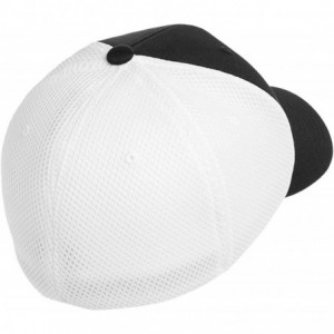 Baseball Caps Ultrafibre Airmesh Fitted Cap - Black White - CF18UYS7ANL $24.74
