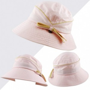 Sun Hats Light Weight Packable Women's Wide Brim Sun Bucket Hat - Perrine-coral - CX18GQOLXND $15.91