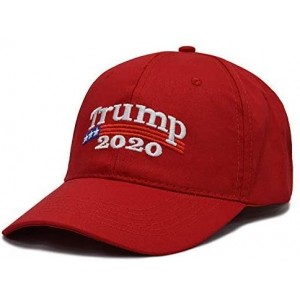 Baseball Caps Cotton Baseball Cap Make America Great Again Trump Hat Adjustable - Trump 2020 Red - C118L3A4S4T $17.69
