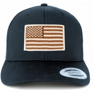 Baseball Caps American Flag Patch Snapback Trucker Mesh Cap - Navy - Desert - CW188I7S0MM $21.39